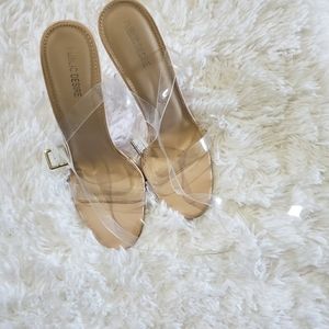 Public Desire Clear Strap Heeled Sandals